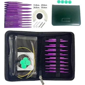 Nástroj na niť a příze Sada 10 ks pletacích jehlic z ebenového dřeva pro pohodlné tvoření | háčkovací sada, pletací jehlice - 003