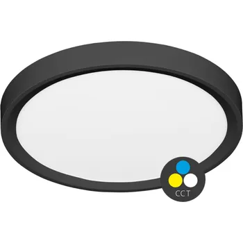 Stropní LED svítidlo Ecolite 50 W, 60 cm, černé, teplá bílá