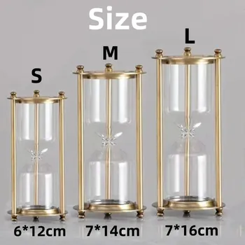 Hodiny Ručně vyráběné skleněné přesýpací hodiny na kovovém stojanu | dekorace, přesýpací hodiny - Styl B , L