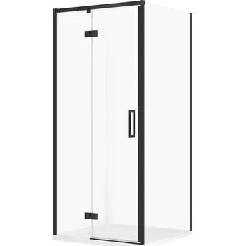 CERSANIT LARGA sprchový kout levý černý 90x90 se sprchovou vaničkou TAKO 90x90x4 bílý S601-343