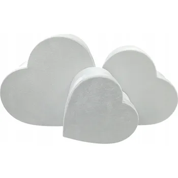 Úložný box Dárková KRABIČKA FLOWER BOX Sametové Srdce s Víkem na Květiny Sada 3ks