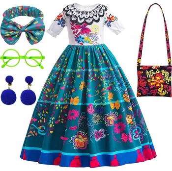 Karnevalový kostým KOSTÝM Mirabel SADA BAREVNÝ DÍVČÍ KARNEVALOVÝ KOSTÝM 150