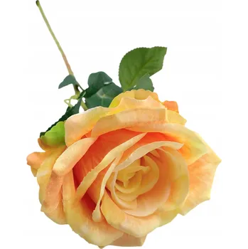 umělá květina UMĚLÁ RŮŽE VĚTVIČKA ŽLUTÁ DEKORACE DO ARANŽMÁ KVALITA XXL 68 CM