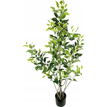 umělá květina UMĚLÝ FIKUS V ČERNÉM KVĚTINÁČI DEKORACE KVALITNÍ 130 CM