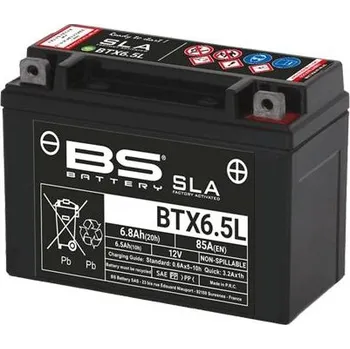 Motobaterie BS akumulátor BTX6.5L (FA) (YTX6.5L) 12V 6.8AH 139X66X102 bezúdržbový - (85A) (10) (BS akumulátor BTX6.5L (FA) (YTX6.5L) 12V 6.8AH 139X66X102 bezúdržbový - (85A) (10))