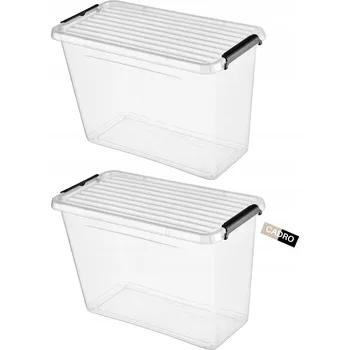 Úložný box 2x Plastový box 13l s víkem, uzavíratelný, úložný box, organizér