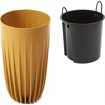 Květináč Květináč plast žlutý Lamela 51,5 cm x 30 cm x 51,5 cm