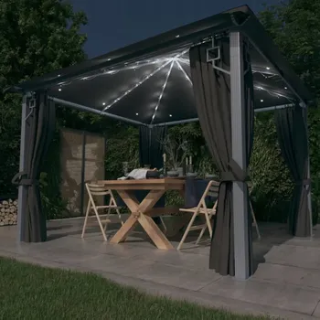 Zahradní altán Pavilon VidaXL se 4 stěnami, 3 x 3 x 2,7 m