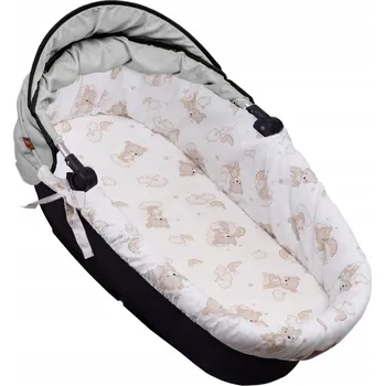 Příslušenství pro přepravu dětí Bavlněná vložka do kočárků/koše s pěnovou matrací, Malý medvídek, béžová