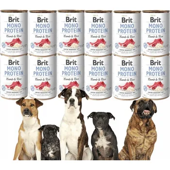 Krmivo pro psa Vlhké Krmivo pro psy Brit Care Mono Protein s jehněčím a rýží 400g *12 Ks