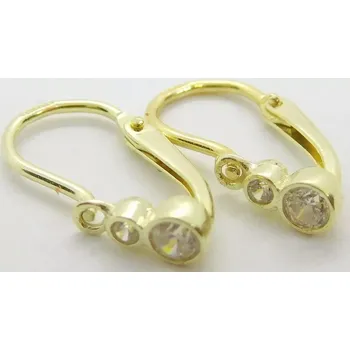 Náušnice Klenoty Budín Dětské zlaté náušnice ze žlutého zlata se zirkony 585/0,80gr 03284 (Klenoty Budín Dětské zlaté náušnice ze žlutého zlata se zirkony 585/0,80gr 03284)