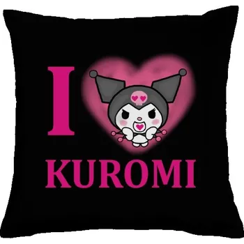 Dekorativní polštářek Polštář bavlněný s potiskem I love Kuromi