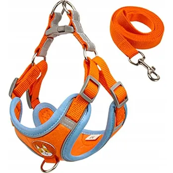 Postroj pro psa POSTROJE PRO PSA SONORENO ORANŽOVÉ VELIKOST L SE VODÍTKEM