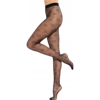 Dámské punčochy Punčocháče Gatta Lovely 10 se vzorem Punčocháče den černé 20 den černé Nero velikost 4