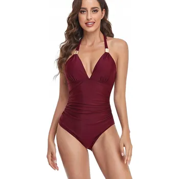 Dámské plavky ZLEPŠUJÍCÍ PLAVKY BURGUNDOVÉ XXL