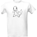 Tričko s potiskem Charmander - scribble style - černá pánské