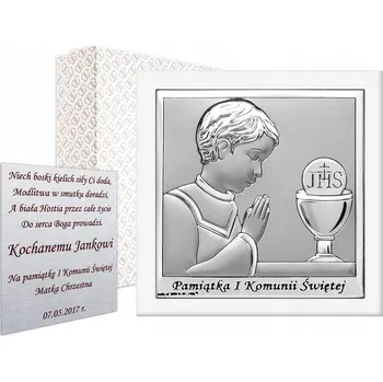 Obraz STŘÍBRNÝ OBRAZ Chlapeček Památka na První Svaté Přijímání