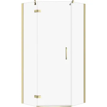 CERSANIT Quintagonal JOTA sprchový kout levý 90x90 zlatá, čiré sklo S160-020