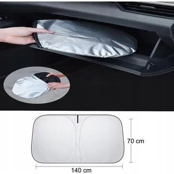Stínítko do auta SLUNEČNÍ CLONA 140 x 70 cm OCHRANNÁ PODLOŽKA NA PŘEDNÍ SKLO