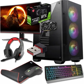Stolní počítač Herní sada Ryzen 5 4,4GHz | RTX 3050 6GB | 32GB/1TB SSD | Monitor Klaw