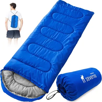 Spacák Turistický spací pytel mumiového typu s kapucí SUMMER CAMP 210x75 cm modrý + obal
