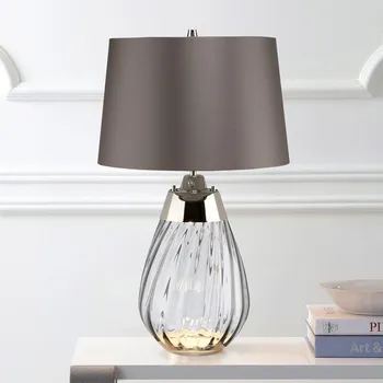 Lampička Elstead LENA-TL-S-SMOKE - LED Stolní lampa LENA 1xE27/60W/230V + 1xGU10/7W šedá