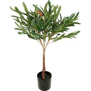 umělá květina UMĚLÝ OLIVOVNÍK V ČERNÉM KVĚTINÁČI DEKORACE KVALITNÍ 70 CM