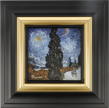 Obraz Obraz Venkovská cesta v noci 18,5 x 18,5 cm VAN GOGH, Goebel ▪ Kč 3990 ️ - Luxurytable.cz Goebel