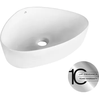 Umyvadlo Laveo Laveo, asymetrické umyvadlo na desku 505x410x120 mm, bílá lesklá, LAV-VUA_6251