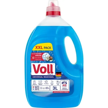 Prací prostředek VOLL gel na praní bílého a barevného prádla univerzální německý DE 40 praní 3 l