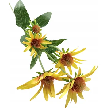 umělá květina UMĚLÁ ŽLUTÁ TŘAPATKA VĚTVIČKA DEKORACE VYSOKÁ KVALITA 74 CM