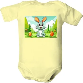 Kojenecký body Dětské body s potiskem Velikonoční zajíček dětské