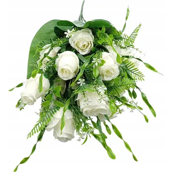 umělá květina KYTICE UMĚLÝCH KVĚTIN RŮŽE DEKORAČNÍ VĚTVIČKA PRO ARANŽMÁ 55 cm