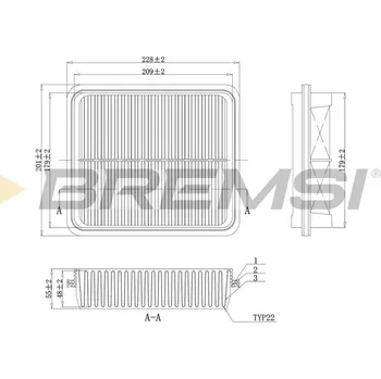 Vzduchový filtr Vzduchový filtr BREMSI FA1146