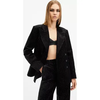 Dámské sako Bavlněné sako AllSaints SEVENH černá barva, W026QB 99X, vel. 34
