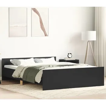 Ložnice vidaXL Rám postele bez matrace 135x190 cm kompozitní dřevo [3203794] Barva: Černá