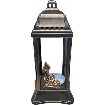 Svíčka HŘBITOVNÍ SVÍČKA SKLENĚNÁ Kaplička skleněná Plamínek K-5 Zlatá Kala 30cm