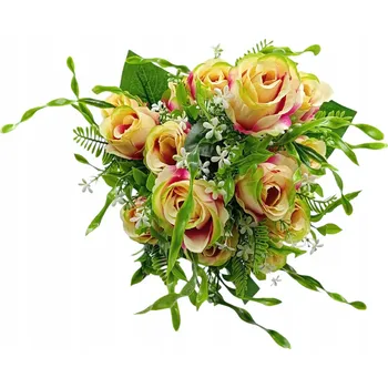 umělá květina KYTICE UMĚLÝCH KVĚTIN RŮŽE DEKORAČNÍ VĚTVIČKA PRO ARANŽMÁ 55 cm