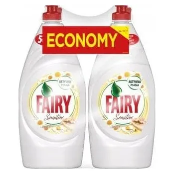 Mycí prostředek Fairy Jar na nádobí Sensitive Heřmánek & Vitamin E 2x900ml