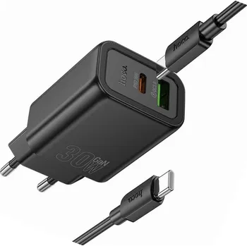 Rychlá USB-C GAN 30W nabíječka kostka s kabelem pro Xiaomi Redmi Note 9 Pro