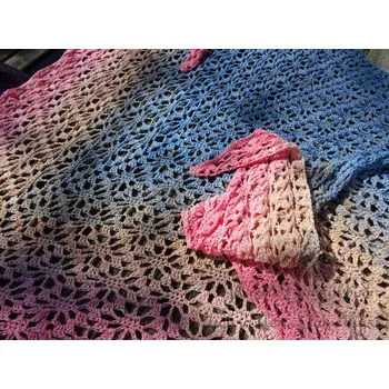 Šátek Šátek Nostalgie - modrá denim, béžová, růžová 262