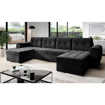 Sedací souprava Rozkládací rohová sedačka BARON U tmavě šedá