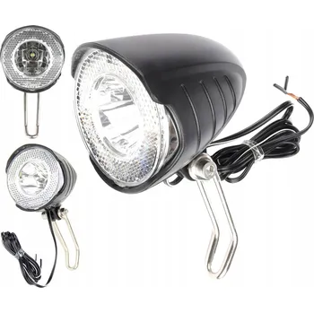 Cyklosvítilna Přední světlo na kolo Manseri černé, LED, pro dynamo v náboji, 2 režimy