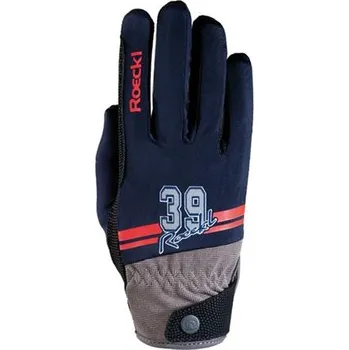 Jezdecké rukavice Roeckl Mayfair, modré - vel. 6