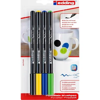 Štětcový fix EDDING 4200 na porcelán, 4ks studené tóny