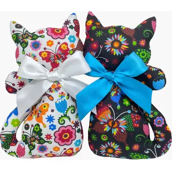 Dekorativní polštářek Kočka s levandulí velká2 - motýl Varianta: kočka bílá