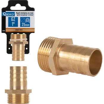 Mosazná hadicová koncovka s vnějším závitem 1" – pro hadici 25 mm, Geko G70173