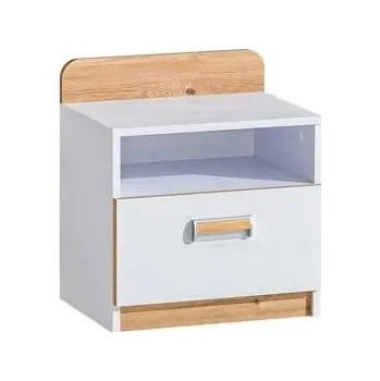 Noční stolek Dolmar Noční stolek Lorento L12 Kombinace barev: Brilantní bílá / Dub Nash