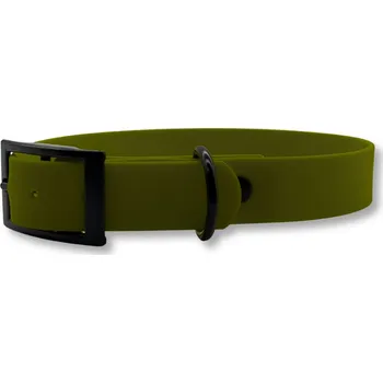 Obojek pro psa PafDog® Voděodolný gumový obojek pro psy OLIVOVĚ ZELENÝ - šířka 2,5cm Vyberte velikost: M