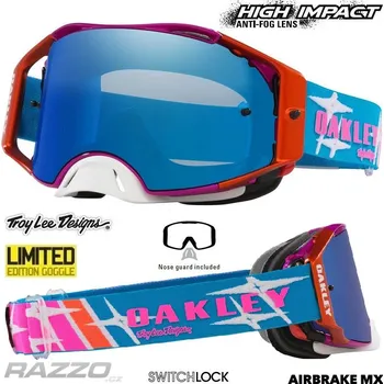 Motocyklové brýle MX brýle Oakley Airbrake MX TroyLeeDesigns Speed Stars Goggle Black Ice Irridium